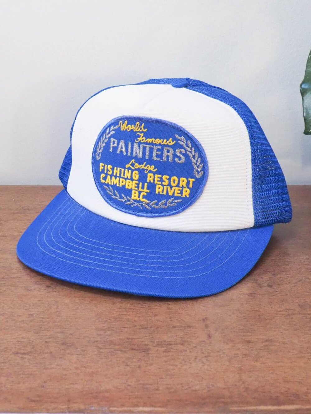 Vtg World Famous Painters Lodge Hat - Fishing Patch Hat - Vintage Campbell River